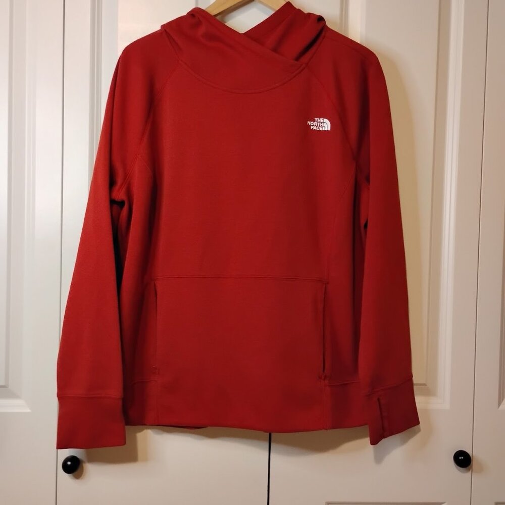 The North Face Women's Burnt Orange Long Sleeve FlashDry Pullover Hoodie Size XL